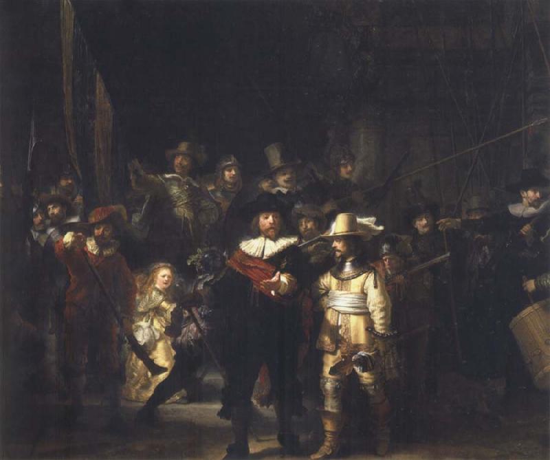 REMBRANDT Harmenszoon van Rijn The Militia Company of Frans Banning Cocq,Known as The Night Watch Sweden oil painting art